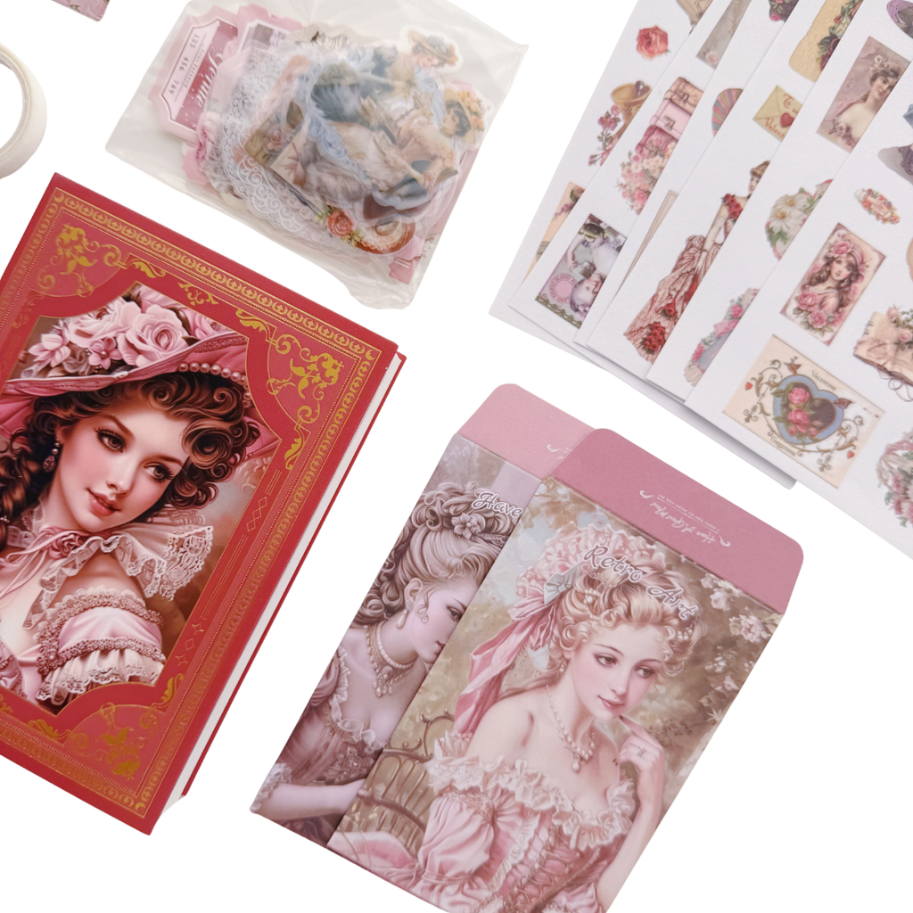 Royal Camelia - Kit de Journal - Stickers, Papel Decorado y Washitapes