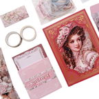 Royal Camelia - Kit de Journal - Stickers, Papel Decorado y Washitapes