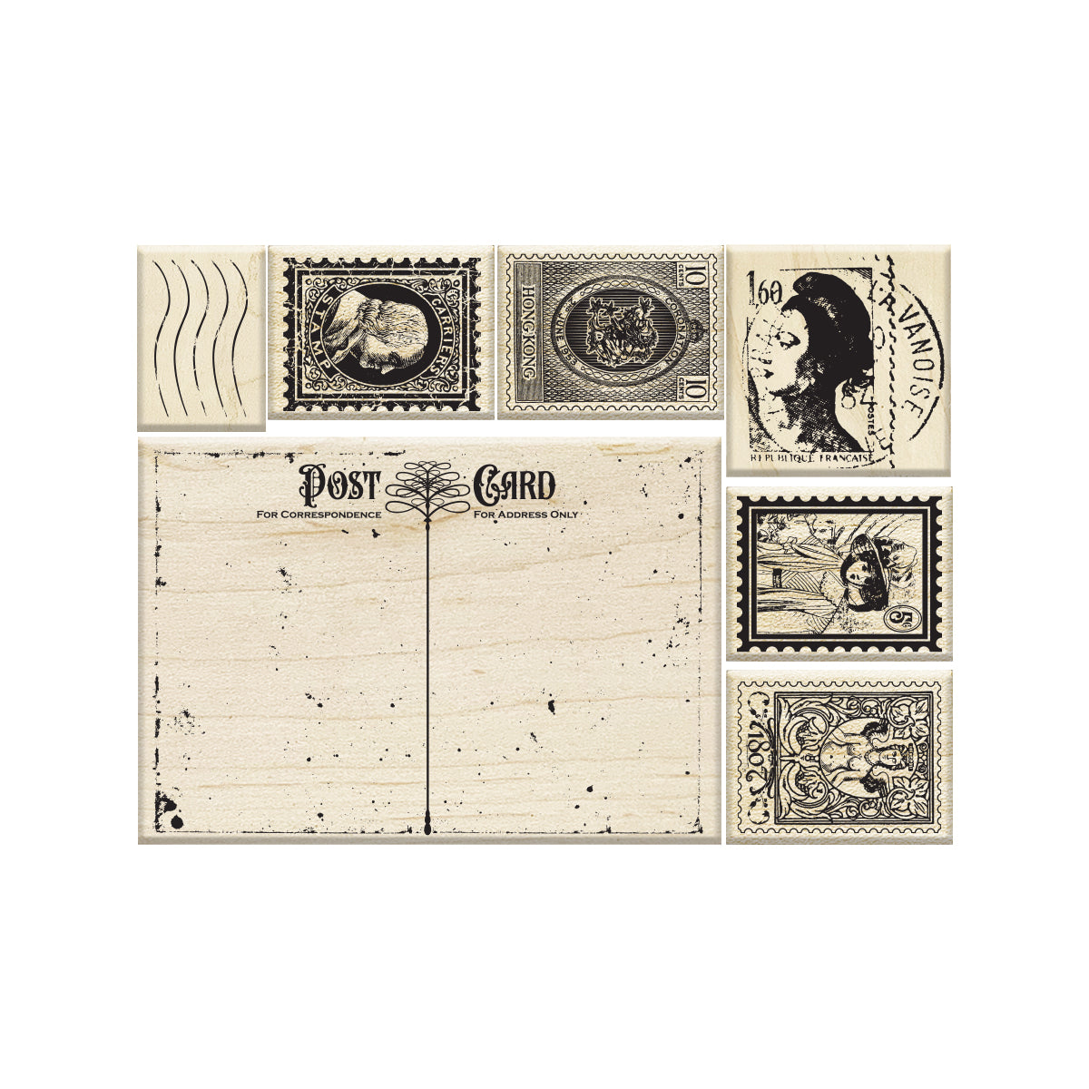 Set de Sellos Timbres Postales Vintage