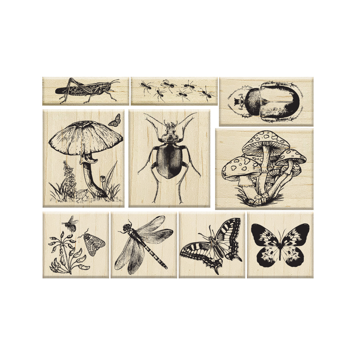 Set de Sellos Bichitos & Naturaleza Vintage