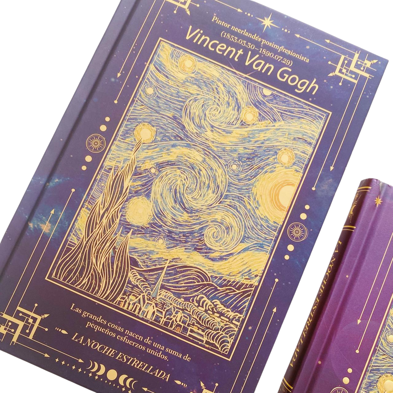 Libreta Hojas Decoradas Van Gogh Textura Marco Dorado