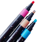 Plumones Con Glitter Punta Cincel - Set 36 Colores