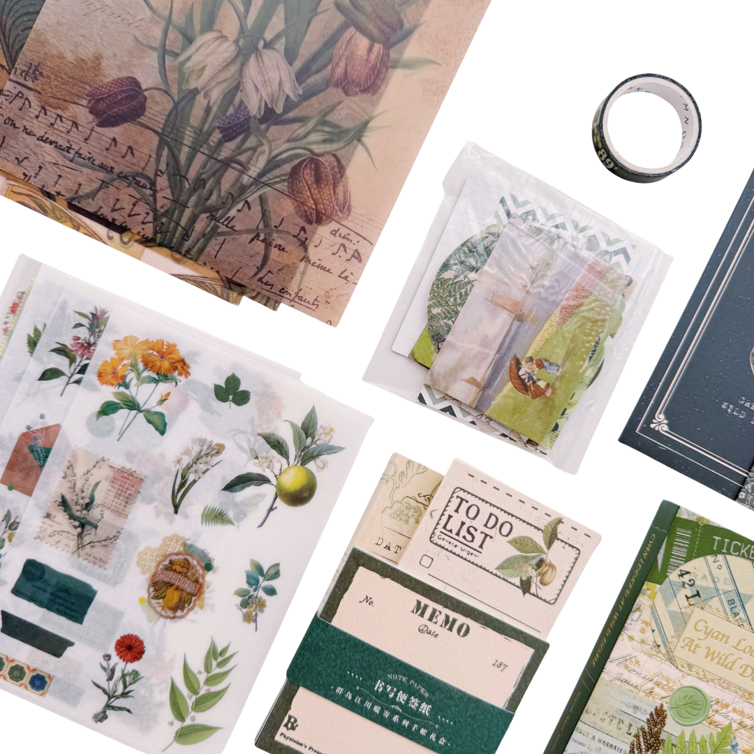 Cyan Looked At Wild Dome - Kit de Journal - Stickers, Papel Decorado y Washitapes