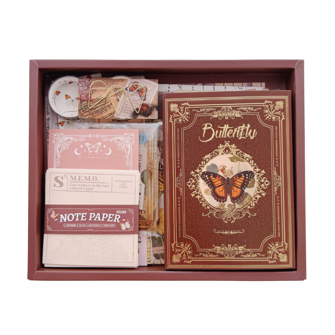 Butterfly Café - Kit de Journal - Stickers, Papel Decorado y Washitapes