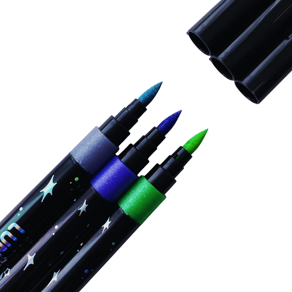 Plumones Con Glitter Punta Pincel - Set 36 Colores