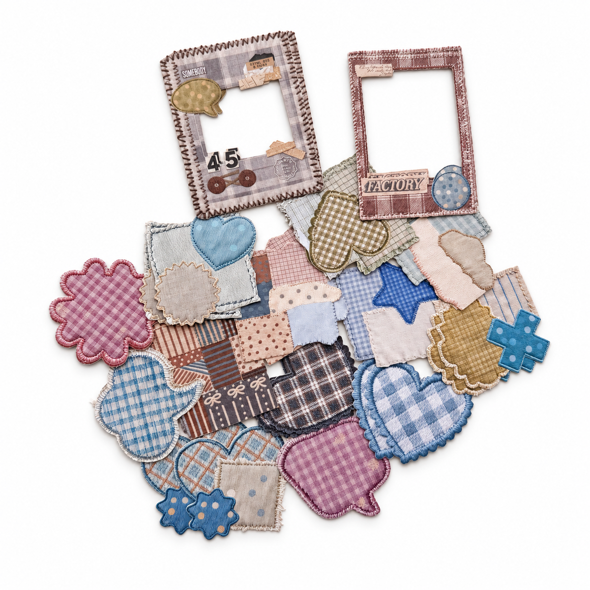 Sewing Diary – Stickers estilo tela bordada