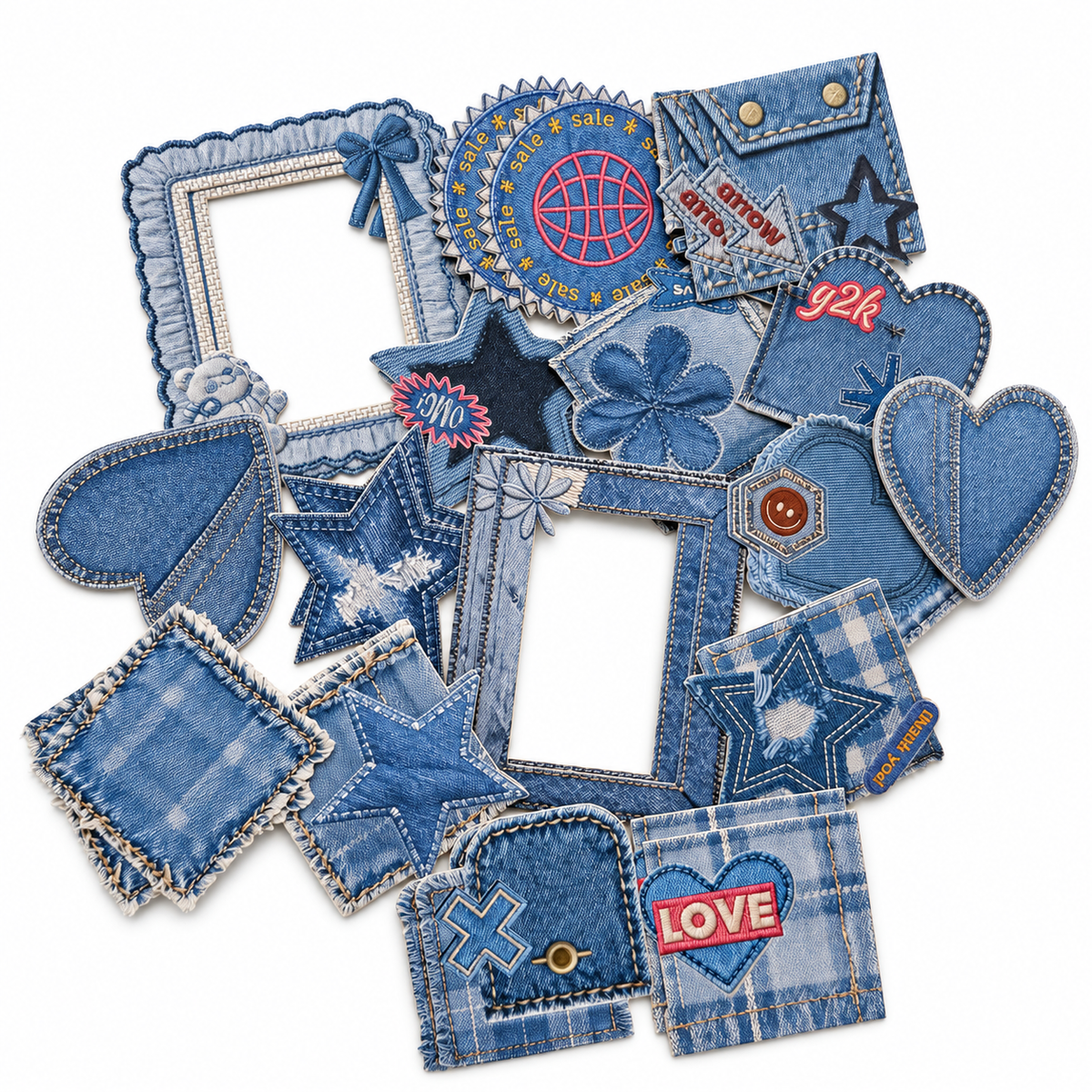 Sewing Diary – Stickers estilo tela bordada