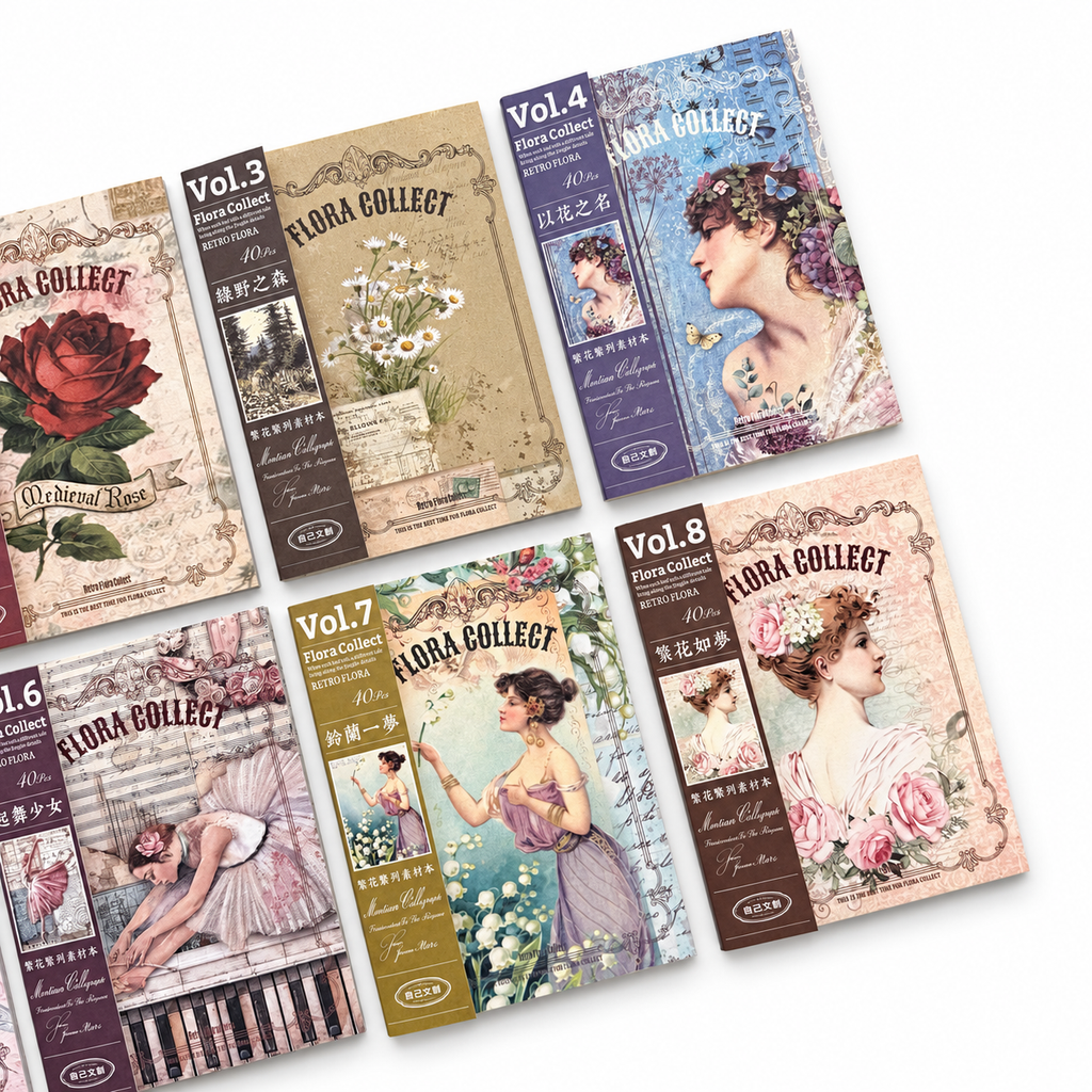 Libro de Papeles Vintage Flora Collect – 40 piezas